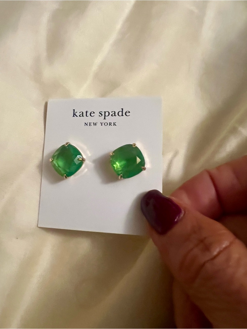 kate spade  Green Gem Stud Earrings